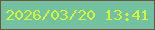 文字の大きさ：5、枠の色：6e543a、背景の色：72c1a1、文字の色：d6f432 無料ブログパーツのブログ時計