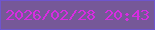 文字の大きさ：5、枠の色：6e55ce、背景の色：765898、文字の色：d72ce1 無料ブログパーツのブログ時計