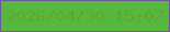 文字の大きさ：1、枠の色：6e5699、背景の色：56b83f、文字の色：5ea831 無料ブログパーツのブログ時計
