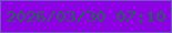 文字の大きさ：4、枠の色：6e56c4、背景の色：8d02e2、文字の色：246253 無料ブログパーツのブログ時計