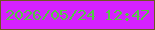 文字の大きさ：4、枠の色：6e5722、背景の色：d521fe、文字の色：54c644 無料ブログパーツのブログ時計