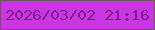 文字の大きさ：1、枠の色：6e575a、背景の色：ca36e1、文字の色：7f1a8a 無料ブログパーツのブログ時計