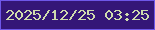 文字の大きさ：3、枠の色：6e57e8、背景の色：341677、文字の色：cfdcae 無料ブログパーツのブログ時計