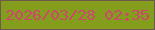 文字の大きさ：2、枠の色：6e5a4d、背景の色：849d1d、文字の色：ce466b 無料ブログパーツのブログ時計