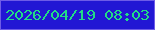 文字の大きさ：4、枠の色：6e5ce7、背景の色：2217d4、文字の色：22dc86 無料ブログパーツのブログ時計