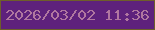 文字の大きさ：4、枠の色：6e5e2a、背景の色：5e217c、文字の色：b077a0 無料ブログパーツのブログ時計