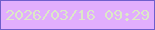 文字の大きさ：5、枠の色：6e5ecc、背景の色：e1aefd、文字の色：dce8c7 無料ブログパーツのブログ時計