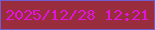 文字の大きさ：5、枠の色：6e5ecf、背景の色：992d3d、文字の色：dd16da 無料ブログパーツのブログ時計