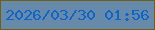 文字の大きさ：3、枠の色：6e6017、背景の色：678aaa、文字の色：0f64ca 無料ブログパーツのブログ時計