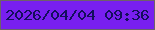 文字の大きさ：2、枠の色：6e6168、背景の色：781fef、文字の色：140e5d 無料ブログパーツのブログ時計