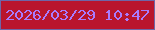 文字の大きさ：1、枠の色：6e66a7、背景の色：b9152d、文字の色：a97bfe 無料ブログパーツのブログ時計