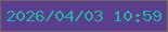 文字の大きさ：1、枠の色：6e6a61、背景の色：5c3e8e、文字の色：24b1a2 無料ブログパーツのブログ時計