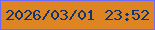 文字の大きさ：5、枠の色：6e6bfb、背景の色：dd8523、文字の色：0e3471 無料ブログパーツのブログ時計