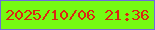文字の大きさ：1、枠の色：6e6cdc、背景の色：76fb12、文字の色：dc2513 無料ブログパーツのブログ時計