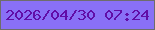 文字の大きさ：1、枠の色：6e6d6b、背景の色：8970f6、文字の色：610da7 無料ブログパーツのブログ時計