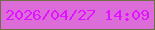 文字の大きさ：2、枠の色：6e6f47、背景の色：dc6cd7、文字の色：df13fd 無料ブログパーツのブログ時計