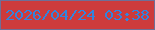文字の大きさ：2、枠の色：6e6f97、背景の色：cd3b3c、文字の色：3284de 無料ブログパーツのブログ時計