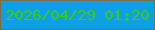 文字の大きさ：3、枠の色：6e7052、背景の色：0da0e3、文字の色：3cc920 無料ブログパーツのブログ時計