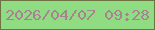 文字の大きさ：4、枠の色：6e7343、背景の色：90dc83、文字の色：a98192 無料ブログパーツのブログ時計