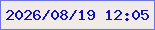 文字の大きさ：5、枠の色：6e73e2、背景の色：f1ebe8、文字の色：1112b5 無料ブログパーツのブログ時計
