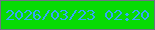 文字の大きさ：1、枠の色：6e7482、背景の色：07db04、文字の色：33a7f6 無料ブログパーツのブログ時計