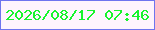 文字の大きさ：4、枠の色：6e74ef、背景の色：fef4fd、文字の色：18f42d 無料ブログパーツのブログ時計