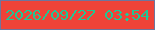 文字の大きさ：4、枠の色：6e759d、背景の色：ef4338、文字の色：1fc795 無料ブログパーツのブログ時計