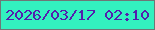 文字の大きさ：1、枠の色：6e7776、背景の色：33f1bf、文字の色：541ead 無料ブログパーツのブログ時計