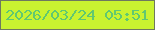 文字の大きさ：5、枠の色：6e795f、背景の色：c9f330、文字の色：60c870 無料ブログパーツのブログ時計