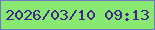 文字の大きさ：2、枠の色：6e79c2、背景の色：87e872、文字の色：44238b 無料ブログパーツのブログ時計