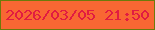 文字の大きさ：3、枠の色：6e7a0a、背景の色：f96733、文字の色：e11c41 無料ブログパーツのブログ時計