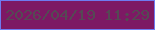 文字の大きさ：1、枠の色：6e7bf1、背景の色：7d1964、文字の色：554954 無料ブログパーツのブログ時計