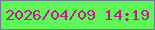 文字の大きさ：2、枠の色：6e7c92、背景の色：5df858、文字の色：c31893 無料ブログパーツのブログ時計