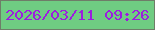 文字の大きさ：3、枠の色：6e7d68、背景の色：6fcc82、文字の色：9d1cdf 無料ブログパーツのブログ時計