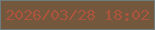 文字の大きさ：5、枠の色：6e7d7e、背景の色：74583d、文字の色：ad543d 無料ブログパーツのブログ時計