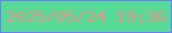 文字の大きさ：4、枠の色：6e7efc、背景の色：57da97、文字の色：e39789 無料ブログパーツのブログ時計