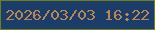 文字の大きさ：2、枠の色：6e7f23、背景の色：1b3d68、文字の色：b98659 無料ブログパーツのブログ時計