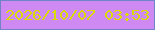 文字の大きさ：2、枠の色：6e84c7、背景の色：cf89f3、文字の色：d9da06 無料ブログパーツのブログ時計