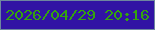 文字の大きさ：4、枠の色：6e869f、背景の色：3113a4、文字の色：34a20e 無料ブログパーツのブログ時計