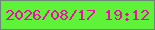 文字の大きさ：5、枠の色：6e8778、背景の色：5ef239、文字の色：ee0da8 無料ブログパーツのブログ時計