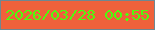 文字の大きさ：1、枠の色：6e8791、背景の色：ef613b、文字の色：4ffc0c 無料ブログパーツのブログ時計
