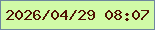 文字の大きさ：3、枠の色：6e879e、背景の色：d1fba7、文字の色：501306 無料ブログパーツのブログ時計