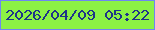 文字の大きさ：3、枠の色：6e87f2、背景の色：8cf245、文字の色：1e3488 無料ブログパーツのブログ時計