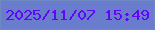 文字の大きさ：5、枠の色：6e88c2、背景の色：6a7ccd、文字の色：6006f9 無料ブログパーツのブログ時計