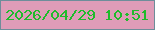文字の大きさ：2、枠の色：6e8d9a、背景の色：df9cb8、文字の色：1fbb2c 無料ブログパーツのブログ時計