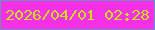 文字の大きさ：1、枠の色：6e8dc5、背景の色：f530e6、文字の色：c9df1a 無料ブログパーツのブログ時計