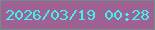 文字の大きさ：4、枠の色：6e8e86、背景の色：9f6194、文字の色：3df3eb 無料ブログパーツのブログ時計