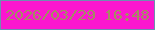 文字の大きさ：2、枠の色：6e8eb0、背景の色：fb17cf、文字の色：a38e61 無料ブログパーツのブログ時計