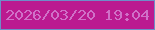 文字の大きさ：2、枠の色：6e8ec8、背景の色：bb1a90、文字の色：d070c8 無料ブログパーツのブログ時計