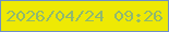 文字の大きさ：3、枠の色：6e8fc7、背景の色：eee904、文字の色：8fb96f 無料ブログパーツのブログ時計